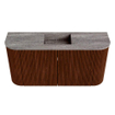 Mondiaz JOYA-DLUX 83.2cm toiletmeubel - ronding links en rechts kleur Ruby - Wastafel FAYE positie Midden 1 kraangat kleur Oza. SW1425561
