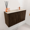 Mondiaz JOYA-DLUX 70cm meuble de salle de bains - couleur Walnut - Vasque FAYE position Milieu 1 trou de robinet couleur Frappe. SW1422253