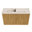 Mondiaz JOYA-DLUX 70cm toiletmeubel - kleur Oak - Wastafel FAYE positie Links 1 kraangat kleur Nata. SW1424046