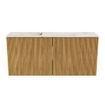 Mondiaz JOYA-DLUX 90cm toiletmeubel - kleur Oak - Wastafel FAYE positie Links Zonder kraangat kleur Nata. SW1424031