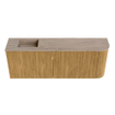 Mondiaz JOYA-DLUX 111.6cm meuble de toilette - arrondi droit couleur Chêne - Vasque FAYE position Gauche 1 trou de robinet couleur Saba. SW1424250