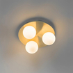 QAZQA Cederic badkamer plafondlamp - 23x23x10.3cm - 3 lichts - rond - messing (goud) SW1187240
