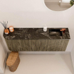 Mondiaz JOYA-DLUX 111.6cm toiletmeubel - ronding links kleur Dusk - Wastafel FAYE positie Rechts 1 kraangat kleur Lava. SW1423257