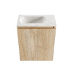 MONDIAZ TURE-DLUX Meuble de toilettes 40 cm Washed Oak. Lavabo EDEN Ostra position gauche. Avec 1 trou de robinet. SW1105192