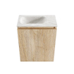 MONDIAZ TURE-DLUX Meuble toilette - 40cm - Washed Oak - EDEN - vasque Ostra - position gauche - 1 trou de robinet SW1105192