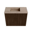 Mondiaz JOYA-DLUX 50cm toiletmeubel - kleur Walnut - Wastafel FAYE positie Links Zonder kraangat kleur Saba. SW1424623