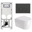 Duravit Me by starck Toiletset - inbouwreservoir met UP320 spoelmachine - softclose zitting - kunststof mat antraciet bedieningsplaat - ronde knoppen - mat antraciet SW1574318