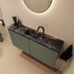 MONDIAZ TURE-DLUX Meuble toilette - 100cm - Army - EDEN - vasque Lava - position centrale - 1 trou de robinet SW1103656