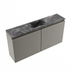 MONDIAZ TURE-DLUX Meuble toilette - 100cm - Smoke - EDEN - vasque Lava - position centrale - sans trou de robinet SW1104094