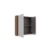 Saniclass Holz Pure Armoire miroir - 60x63x16cm - incluant panneaux latéraux - Noyer pure SW1448800