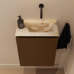 MONDIAZ TURE-DLUX Meuble de toilette 40 cm Rust. Lavabo EDEN Frappe position droite. Sans trou de robinet. SW1102961