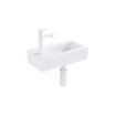 FugaFlow Eccelente Pietra ensemble lavabo - 36x18,5x9cm - 1 trou de robinet - solid surface - robinet de lavabo blanc mat - mat blanc SW1469169