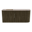 Mondiaz JOYA-DLUX 91.6cm toiletmeubel - ronding rechts kleur Shadow - Wastafel FAYE positie Links Zonder kraangat kleur Arena. SW1424828