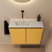 MONDIAZ TURE-DLUX Meuble toilette - 60cm - Ocher - EDEN - vasque Opalo - position gauche - sans trou de robinet SW1104400