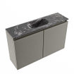 MONDIAZ TURE-DLUX Meuble toilette - 80cm - Smoke - EDEN - vasque Lava - position centrale - 1 trou de robinet SW1104098