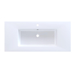 Arcqua Mira Inbouw Wastafel - 101x46x1.5cm - enkele wasbak - 1 kraangat - cast marble - glans wit SW1581381