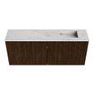Mondiaz JOYA-DLUX 100cm toiletmeubel - kleur Walnut - Wastafel FAYE positie Rechts Zonder kraangat kleur Opalo. SW1422516