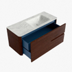 Mondiaz CIRO-DLUX Badkamermeubelset - 110x45x50cm - Solid surface wastafel Opalo - 1 wasbak Rechts - zonder kraangaten - 2 lades - Ruby SW1531630