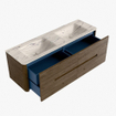 Mondiaz CIRO-DLUX Badkamermeubelset - 150x45x50cm - Solid surface wastafel Nata - 2 wasbak Dubbel - zonder kraangaten - 4 lades - Dusk SW1533265