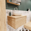 Mondiaz LUSH Meuble salle de bains avec 1 tiroir lavabo BARCO 60x30x45cm Centre 1 trou de robinet Washed oak SW409538