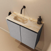 MONDIAZ TURE-DLUX Meuble de toilettes 60cm Plata. EDEN lavabo Frappe position gauche. Sans trou de robinet. SW1102916