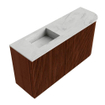 Mondiaz JOYA-DLUX 81.6cm toiletmeubel - ronding rechts kleur Ruby - Wastafel FAYE positie Links 1 kraangat kleur Opalo. SW1423738