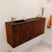 Mondiaz JOYA 101.6cm toiletmeubel - ronding rechts kleur Ruby - Wastafel FAYE positie Links 1 kraangat kleur Urban. SW1421930