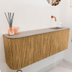 Mondiaz JOYA-DLUX Meuble de toilette 111,6cm - arrondi gauche couleur Chêne - Vasque FAYE position Droite Sans trou de robinet couleur Saba SW1424211