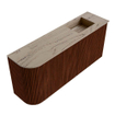 Mondiaz JOYA-DLUX Meuble de toilette 91,6cm - arrondi gauche couleur Ruby - Vasque FAYE position droite Sans trou de robinet couleur Arena SW1425308