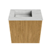 Mondiaz JOYA-DLUX 40cm toiletmeubel - kleur Oak - Wastafel FAYE positie Links 1 kraangat kleur Opalo. SW1422096
