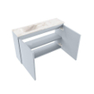 MONDIAZ TURE-DLUX 80cm toiletmeubel Clay. EDEN wastafel Frappe positie links. Met 1 kraangat. SW1102732