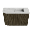 Mondiaz JOYA-DLUX 61.6cm toiletmeubel - ronding links kleur Shadow - Wastafel FAYE positie Rechts Zonder kraangat kleur Opalo. SW1422938