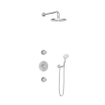 Hotbath Buddy IBS1 Ensemble de douche de tête - 2 robinets d'arrêt - bras mural 35cm - pomme de douche de tête ronde 20cm - douchette 3 jets - chrome SW18189