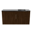 Mondiaz JOYA-DLUX 80cm meuble de salle de bains - couleur Walnut - Vasque FAYE position Droite Sans trou de robinet couleur Lava. SW1422427