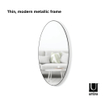 Umbra Hubba spiegel 92x62x2cm ovaal Glazen spiegel Metallic titanium OUTLETSTORE STORE26667
