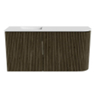 Mondiaz JOYA 81.6cm toiletmeubel - ronding rechts kleur Shadow - Wastafel FAYE positie Links 1 kraangat kleur Talc. SW1421431