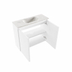 MONDIAZ TURE-DLUX Meuble toilette - 60cm - Talc - EDEN - vasque Ostra - position centrale - 1 trou de robinet SW1104647