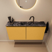 MONDIAZ TURE-DLUX Meuble toilette - 100cm - Ocher - EDEN - vasque Lava - position centrale - 1 trou de robinet SW1103907