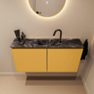 MONDIAZ TURE-DLUX meuble WC 100 cm Ocher. EDEN lavabo Lava position centrale. Avec 1 trou de robinet. SW1103907