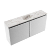 MONDIAZ TURE-DLUX Meuble toilette - 100cm - Plata - EDEN - vasque Glace - position centrale - 1 trou de robinet SW1103483