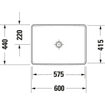 Duravit d-neo meuble sous-vasque 60x44x14.5cm 1 trou pour robinetterie rectangulaire céramique blanc SW640471