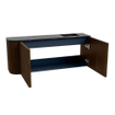 Mondiaz JOYA-DLUX 101.6cm meuble de toilette - arrondi gauche couleur Walnut - Vasque FAYE position Droite 1 trou de robinet couleur Lava. SW1422477
