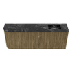 Mondiaz JOYA-DLUX Meuble de salle de bains 111.6cm - arrondi gauche couleur Dusk - Vasque FAYE position Droite 1 trou de robinet couleur Lava. SW1423257