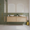 Saniclass Holz Frame Meuble sous lavabo de salle de bains - 160x45x40cm - 2 tiroirs - Chêne naturel SW1420778