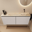 MONDIAZ TURE-DLUX Meuble toilette - 120cm - Linen - EDEN - vasque Frappe - position droite - sans trou de robinet SW1102835