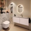 MONDIAZ TURE-DLUX 120cm toiletmeubel Rosee. EDEN wastafel Glace positie midden. Met 1 kraangat. SW1103484