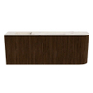 Mondiaz JOYA-DLUX 111.6cm toiletmeubel - ronding rechts kleur Walnut - Wastafel FAYE positie Links Zonder kraangat kleur Nata. SW1424538
