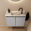 MONDIAZ TURE-DLUX Meuble de toilettes 60 cm Plata. EDEN vasque Glace position milieu. Avec 1 trou de robinet. SW1103455
