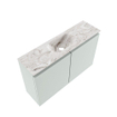 MONDIAZ TURE-DLUX Meuble de toilettes 80 cm Greey. Lavabo EDEN Glace position milieu. Sans trou de robinet. SW1103316