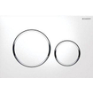 Geberit Sigma20 plaque de commande - chasse à 2 touches - boutons ronds - blanc/brillant/chrome/blanc SW53743